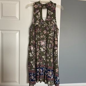 Olive green high neck dress small women’s